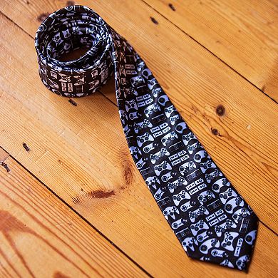 Video Game Controllers Necktie Funny Gaming Novelty Tie for Men
