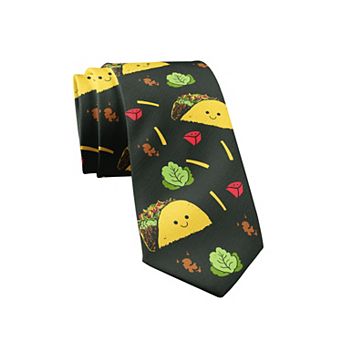 Tacos Necktie Funny Taco Tie Novelty Necktie for Men Food Lovers