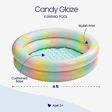 Funsicle Candy Glaze FunRing Inflatable Swimming Pool, 4' x 12", Multicolor, Age 2 and up