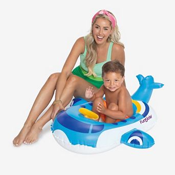 Funsicle Blue Jet, 37" Inflatable Pool Float For Kids, Repair Patch, Ages 1 to 2