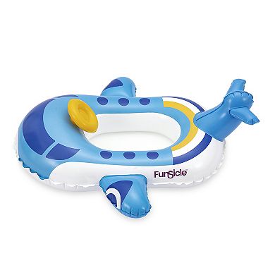Funsicle Blue Jet, 37" Inflatable Pool Float For Kids, Repair Patch, Ages 1 to 2