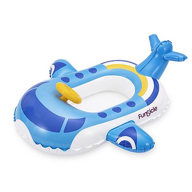 Funsicle Blue Jet, 37" Inflatable Pool Float For Kids, Repair Patch, Ages 1 to 2