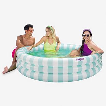 Funsicle Pastel Stripes Inflatable Pool For Kids & Adults, 5.5' x 18", Age 6 and up