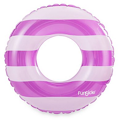 Funsicle Candy Stripes FunTube, 31” Inflatable Pool Float, Purple, Age 9 and up