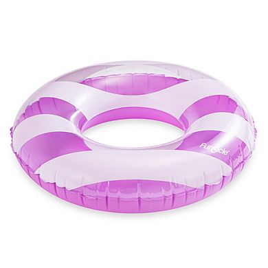 Funsicle Candy Stripes FunTube, 31” Inflatable Pool Float, Purple, Age 9 and up
