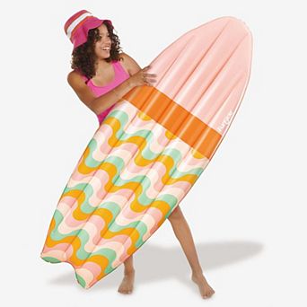 Funsicle Hawaiian Waves Surfboard, 5ft Inflatable Pool Float & Party Decor, Age 9 and up