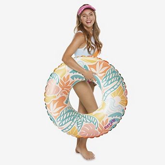 Funsicle Balmy Palmy FunTube, 31” Inflatable Pool Float, Multicolor, Age 9 and up