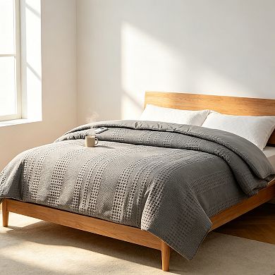 Waffle Heated Comforter Blanket with LCD Controller, 6 Heat Settings & 2-10H Timer