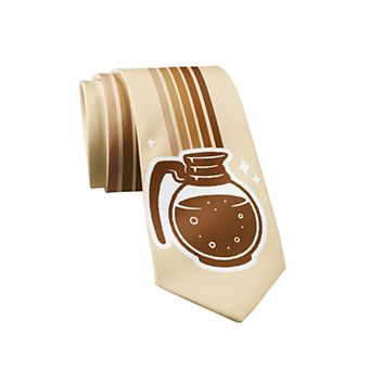 Coffee Rainbow Necktie Funny Caffeine Lover Novelty Tie for Men