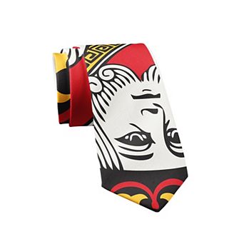 King of Hearts Necktie Funny Playing Card Graphic Tie for Men