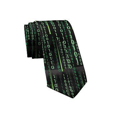 Falling Code Necktie Funny Computer Graphic Novelty Tie for Men