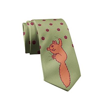 Squirrel and Acorns Necktie Funny Cute Graphic Novelty Tie for Men