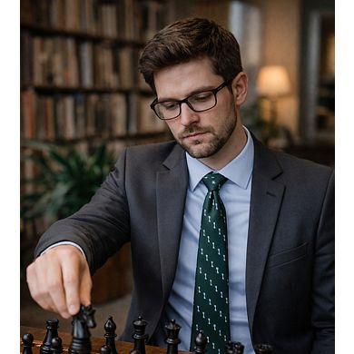 Chess Piece Necktie Funny Chess Lover Graphic Novelty Tie for Men