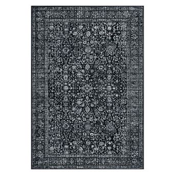 lxt-Area Rug Vintage Floral Boho Area Rug Washable Area Rug Carpet Non-Slip Distressed