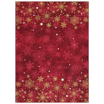 Washable Rugs Christmas Area Rug Washable Carpet Snowflake Area Rug Pet Friendly Holiday Home Decor