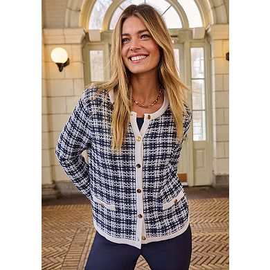 Jessica London Women's Plus Size Stitch Lady Cardigan