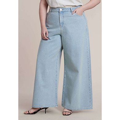 ELOQUII Women's Plus Size Embellished Rhinestone Jeans