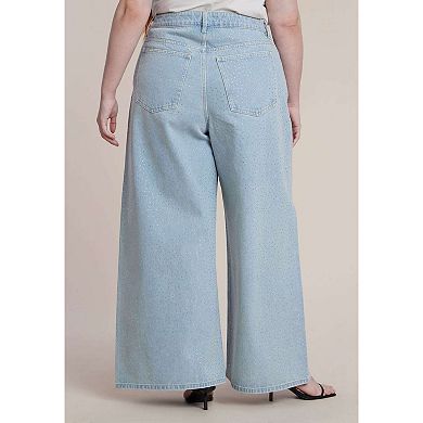 ELOQUII Women's Plus Size Embellished Rhinestone Jeans