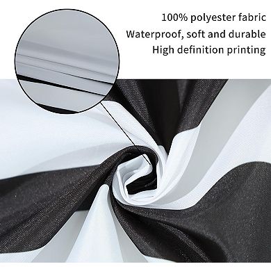 Boho Geometric Waterproof Fabric Shower Curtain Mid Century Modern Minimalist Abstract