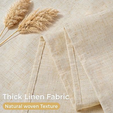 Boho Farmhouse Linen Blend Snap in Liner Shower Curtain Set No Hook Waterproof Washable