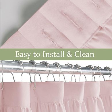 Farmhouse Ruffle Shower Curtain Handmade Ruched Elegant Bathroom Decor