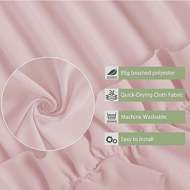 Farmhouse Ruffle Shower Curtain Handmade Ruched Elegant Bathroom Decor