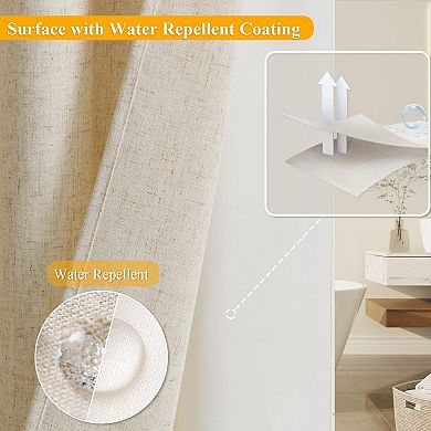No Hooks Snap In Liner Shower Curtain See Through Window Waterproof Washable