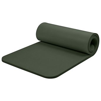 Yoga Mat 1 Inch Thick Non Slip Exercise Home Pilates Stretching Floor Fitness Workouts Nylon Strap