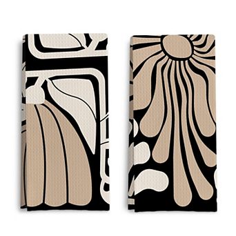 Cotton Waffle Weave Kitchen Towels Absorbent Fast Drying Easy Care Decorative