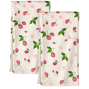 Spring Cotton Flour Sack Kitchen Towels Set Absorbent Reusable Hanging Loop