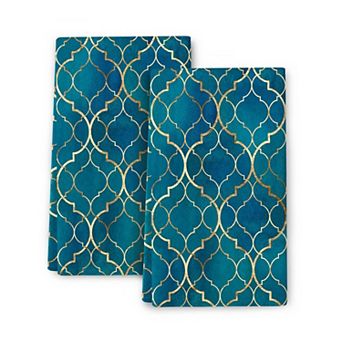 Cutes Botanic Garden Soft Absorbent Kitchen Dish Towel Set 2 Pack Reusable Hanging Loop Home Decor