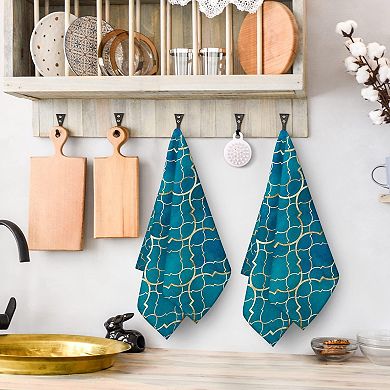 Cutes Botanic Garden Soft Absorbent Kitchen Dish Towel Set 2 Pack Reusable Hanging Loop Home Decor