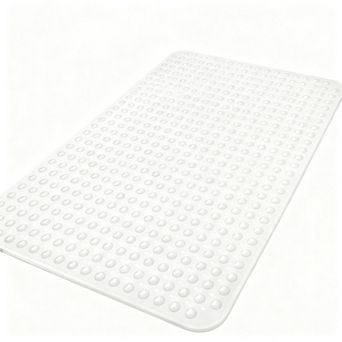 Extra Large Non-Slip Shower Mat with Drainage Hole Suction Cup Soft Trimmable TPE Non-Slip Bath Mat