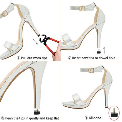 Ladies Plastic Shoes Replacement High Heel Tips 4 Pcs