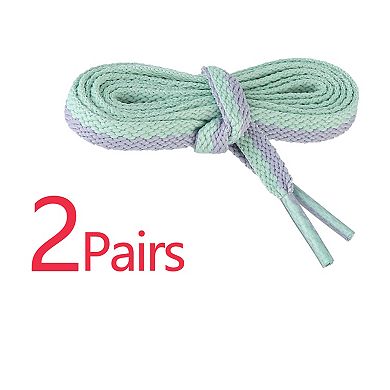 Flat 2 Color Blocks Athletic Shoelaces for Sneakers 2 Pairs 43.3"