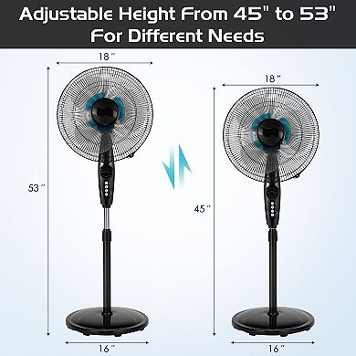 16-Inch Adjustable Oscillating Stand Fan for Home & Office