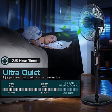 16-Inch Adjustable Oscillating Stand Fan for Home & Office