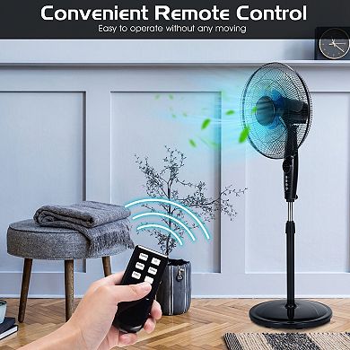 16-Inch Adjustable Oscillating Stand Fan for Home & Office