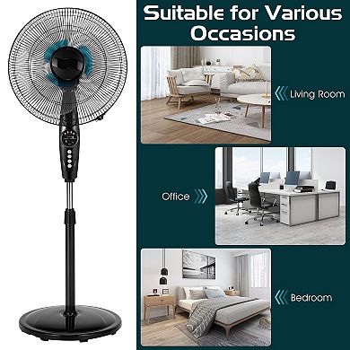 16-Inch Adjustable Oscillating Stand Fan for Home & Office
