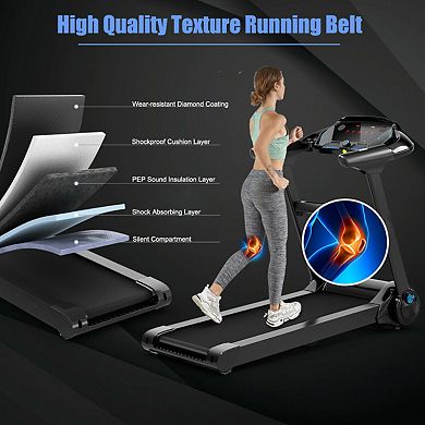 2.25HP Folding Treadmill with Bluetooth Speaker-Black