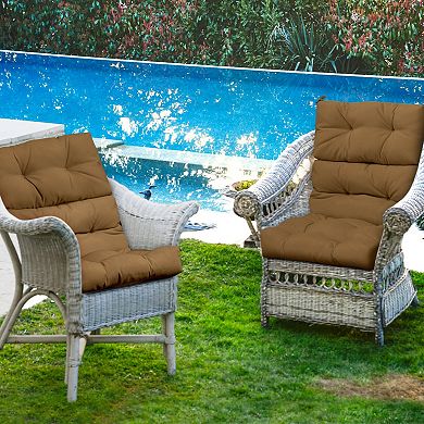 22" x 44" Tufted Outdoor Patio Chair Cushion