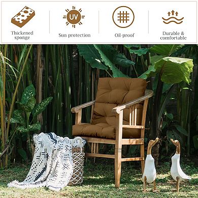 22" x 44" Tufted Outdoor Patio Chair Cushion