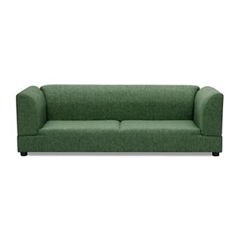 Modern Dog Sofa Bed with Backrest & Armrests, Upholstered Pet Couch