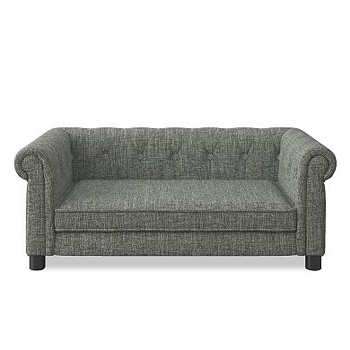 Elevated Pet Sofa Bed with Tufted Backrest & Cushioned Seat, Dog Couch
