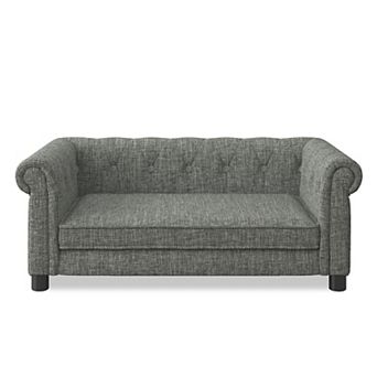 Elevated Pet Sofa Bed with Tufted Backrest & Cushioned Seat, Dog Couch