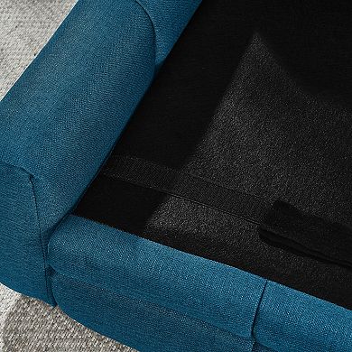 Large Dog Sofa Bed with Armrests & Backrest, Plush Linen Pet Couch