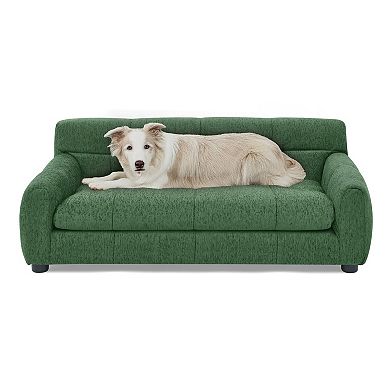 Linen Pet Sofa Bed with Armrests and Backrest for Medium Large Dogs