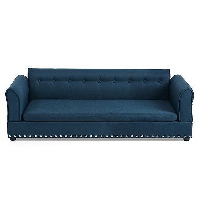 Oversized Dog Sofa Bed with Backrest & Armrests, Elevated Pet Couch