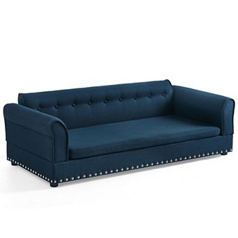 Oversized Dog Sofa Bed with Backrest & Armrests, Elevated Pet Couch
