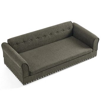 Oversized Dog Sofa Bed with Backrest & Armrests, Elevated Pet Couch